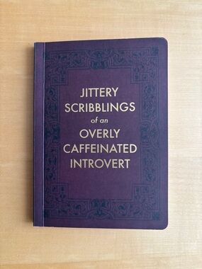 Jittery Scribblings Notebook by The Mincing Mockingbird-Burgundy with Gold Text